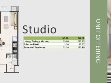 FOR SALE | Studio (1-2329) | Avida Towers Ardane | Alabang - Muntinlupa