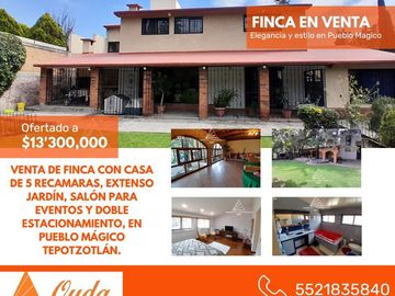 VENTA FINCA CON CASA 3 RECAMRAS SALON Y JARDIN DE EVENTOS