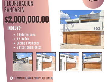 REMATE BANCARIO CASA EN VENTA EN AMADO NERVO SAN LUIS POTOSI