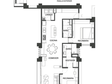 VENTA de departamento de 2 recámaras en Aria Country Towers