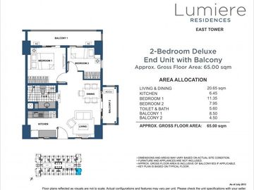 Lumiere Residences 2 Bedroom Condominium Unit with Parking For Sale Lease Rent in Pasig City by DMCI Homes