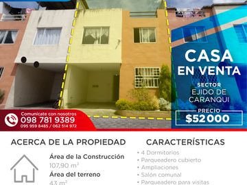 CASA DE VENTA EN CARANQUI - CONJUNTO LOS ALMENDROS, IBARRA