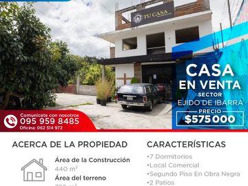 CASA EN VENTA EN EL EJIDO DE IBARRA