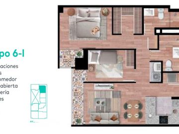 VENTA DE DEPARTAMENTO DE ESTRENO EN SANTA BEATRIZ 58.96M2