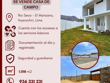 SE VENDE CASA DE CAMPO EN HUAROCHIRÍ LIMITE CON PACHACAMAC