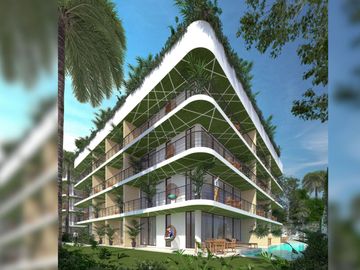 Departamento con rooftop con alberca privada, en venta, Aldea Zamá, Tulum.