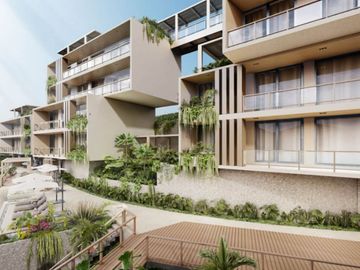 Penthouse cerca de la playa, terraza común con vista al mar, alberca, area de asador y gimnasio, adaptado para silla de ruedas, en pre-construccion, v