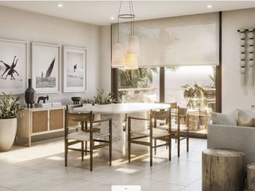 Penthouse cerca de la playa, terraza común con vista al mar, alberca, area de asador y gimnasio, adaptado para silla de ruedas, en pre-construccion, v