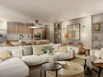 Penthouse cerca de la playa, terraza común con vista al mar, alberca, area de asador y gimnasio, adaptado para silla de ruedas, en pre-construccion, v