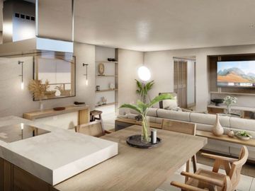 Penthouse cerca de la playa, terraza común con vista al mar, alberca, area de asador y gimnasio, adaptado para silla de ruedas, en pre-construccion, v