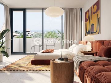 A Vision of Modern Living: Own a Cutting-Edge Leasehold 1-Bed Apartment Blending Minimalism and Tropical Serenity in Bali