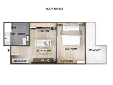 Sale ​​Suphanich Condo, 8th floor,38m.,1.79MB,furnish,near the train station, Wat Ket,Mueang Chiang Mai