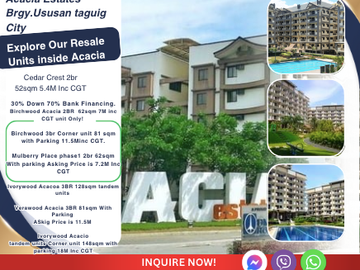 2BR Condo with Parking At Cedar Crest Resale unit Inside Acacia estates taguig