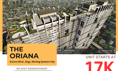 1 Bedroom Pre- selling condo for sale in Quezon city  THE ORIANA by DMCI