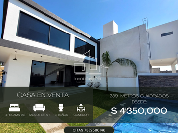 CASA CON ALBERCA EN ATLATLAHUCAN MORELOS.