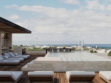 DEPARTAMENTO A PASOS DE LA PLAYA EN PUERTO MORELOS