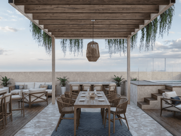 DEPARTAMENTO AMUEBLADO A PASOS DE LA PLAYA EN PLAYA DEL CARMEN