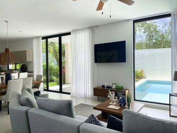 CASA 3 HABITACIONES CON JARDIN EN PLAYA DEL CARMEN