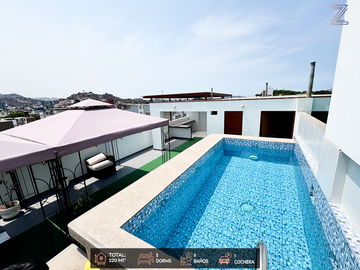 Remate de Departamento en 5to piso mas azotea tipo duplex con Piscina