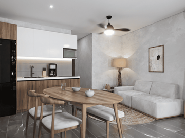 DEPARTAMENTO AMUEBLADO CON ALBERCA A METROS DE LA PLAYA EN TULUM