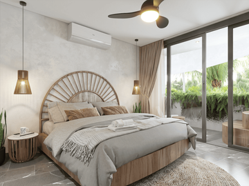 DEPARTAMENTO AMUEBLADO CON ALBERCA A METROS DE LA PLAYA EN TULUM