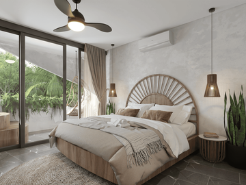 DEPARTAMENTO AMUEBLADO CON ALBERCA A METROS DE LA PLAYA EN TULUM