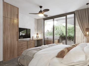 DEPARTAMENTO AMUEBLADO CON ALBERCA A METROS DE LA PLAYA EN TULUM