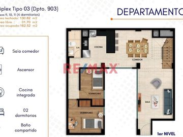 Vendo Hermoso Triplex De Estreno Vista Interior -Terraza Con Vista A Parque -Urb. San Andrés- 162.52M2-Dpto 903- S/589,500.00