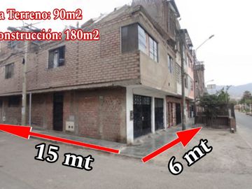 Vendo Casa En Esquina De 180 M2 Frente A Parque Por Estación Santa Rosa En Sjl