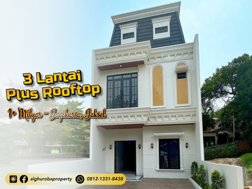 RUMAH MODERN 3 LANTAI (ADA ROOFTOP) 4 KT 4 KM LENTENG AGUNG JAGAKARSA JAKSEL 1 MILYAR-AN