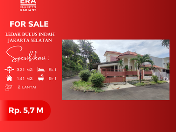 DIJUAL CEPAT! Rumah Hook 2 Lantai di Komplek Lebak Bulus Indah, SHM Harga Menarik