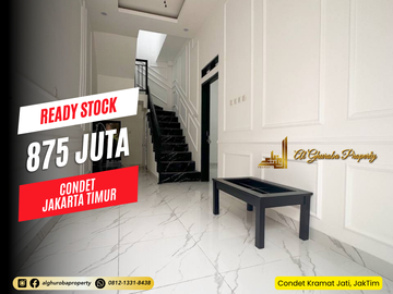 RUMAH SIAP HUNI 3 LANTAI ADA ROOFTOP 3KT CONDET KRAMATJATI JAKARTA AKSES MOBIL 800 JUTA-AN