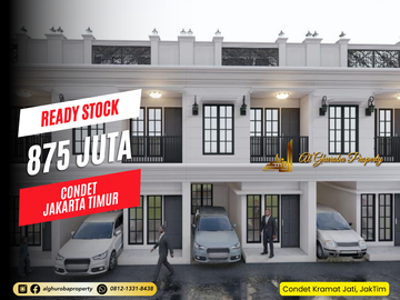 RUMAH SIAP HUNI 3 LANTAI ADA ROOFTOP 3KT CONDET KRAMATJATI JAKARTA AKSES MOBIL 800 JUTA-AN