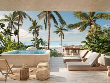 Departamento en Venta Frente al Mar en Puerto Morelos con jacuzzi privado!