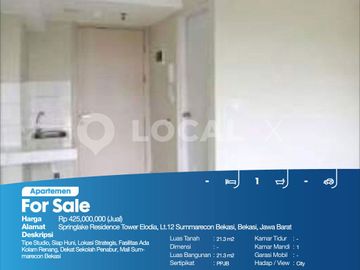 Apartemen Springlake Residence Tower Elodia, Lt.12 Summarecon Bekasi, Bekasi, Jawa Barat