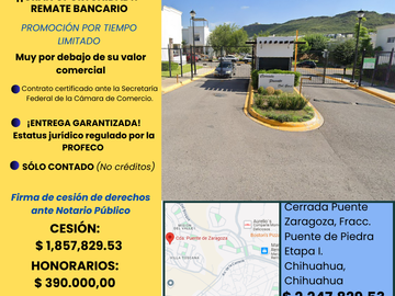 ¡¡Gran Oportunidad!! Remate Bancario-Col. Puente de Piedra Etapa I-Chihuahua,Chihuahua