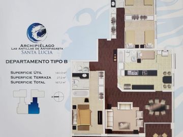 VENDO DEPARTAMENTO CONDOMINIO ANTILLA, UBICADO EN ALCALDE GERMÁN MIRIC, CIUDAD DE ANTOFAGASTA