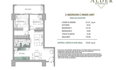 Ready for occupancy 2 Bedroom unit for sale in Acacia Estate Taguig city