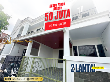 DIJUAL RUMAH BARU 2 LANTAI PLUS ROOFTOP LUAS KALISARI PASAR REBO JAKARTA, SHM, DINDING BATA MERAH