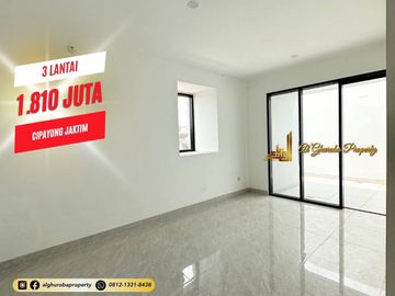 JUAL RUMAH MEWAH 3 LANTAI MURAH DEKAT TOL SETU BAMBU APUS MABES TNI CILANGKAP 1 MILYARAN