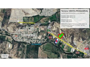 Excelente Estrategico Terreno Industrial / Comercial Venta Carretera a Pesqueria inmediato al Libramiento y a KIA y Ternium 26,100 m2 (84 m FRENTE)