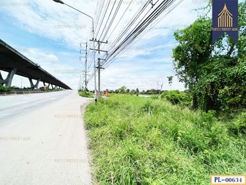 ขาย ที่ดินเปล่า 107 ไร่ ติดถนนบางนาตราด สีส้มลายจุดขาว ใกล้แม่น้ำบางปะกง
