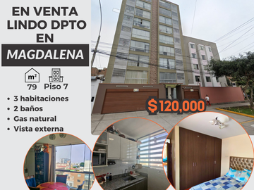 DPTO DE 3 DORMITORIOS EN  JR TACNA -MAGDALENA, A PASOS DE LA AV. BRASIL Y DEL MERCADO