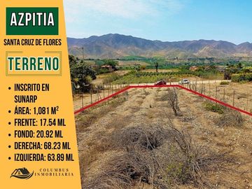 AZPITIA - Terreno de 1,081m² INSCRITO EN SUNARP (Registros Públicos)