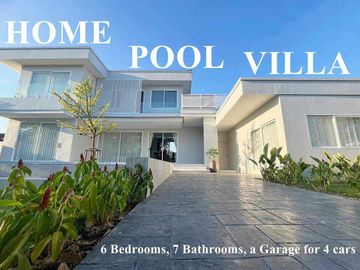 Modern Luxury Private Pool Villa for sale, surrounded by natural garden, a local quiet village and convenient stores.