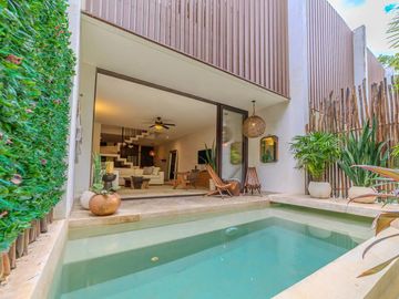 Vista verde garantizada! Exclusiva Propiedad de 2 recámaras con Jardín y Alberca en Luum Zama, Aldea Zama