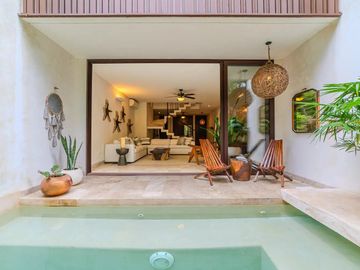 Vista verde garantizada! Exclusiva Propiedad de 2 recámaras con Jardín y Alberca en Luum Zama, Aldea Zama