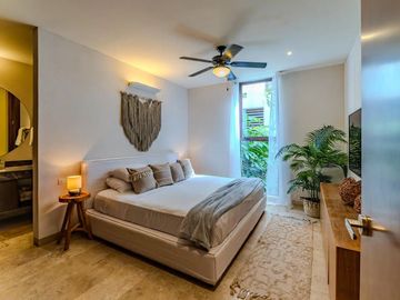 Vista verde garantizada! Exclusiva Propiedad de 2 recámaras con Jardín y Alberca en Luum Zama, Aldea Zama