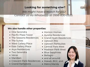 Good Deal! 3BR BGC Unit at Central Park West, BGC  - Seasons Residences, Park West, Times Square West, Avenue, Uptown Ritz, Parksuites