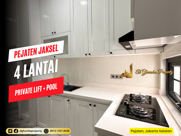 RUMAH MEWAH 4 LANTAI DENGAN PRIVATE POOL DEKAT PANCORAN KALIBATA JAKARTA SELATAN